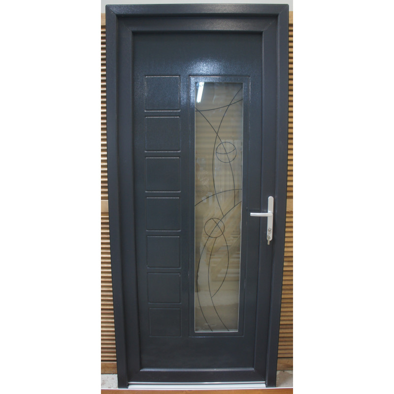 Porte PVC Anthracite Recto-Verso H218 x L96 | Fin de Chantier