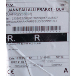 Fenêtre aluminium doré/blanc
