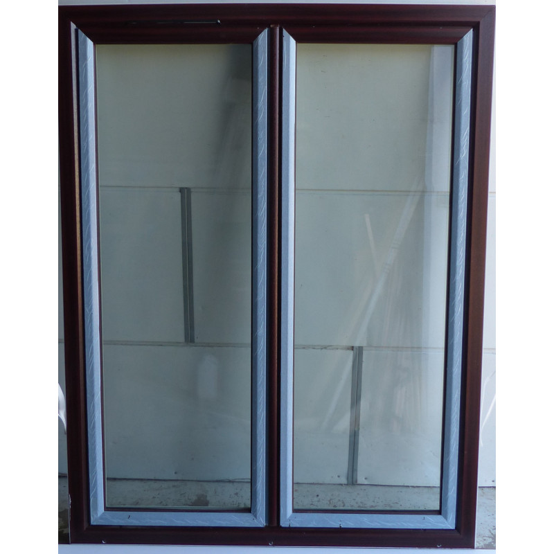 Fenêtre PVC acajou/blanc