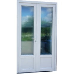 Porte-Fenêtre PVC Blanc 2 Vantaux H218xL126 cm | Neuf