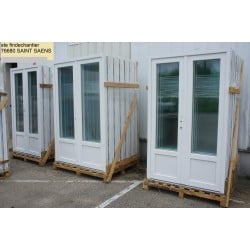 Porte-Fenêtre PVC Blanc 2 Vantaux H218xL146 cm | Neuf