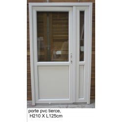 Porte Tiercée PVC Blanc 5 Pts avec Poignée VOB851 | Fin de Chantier