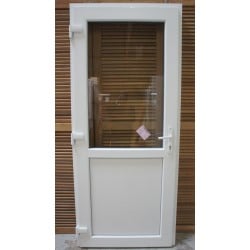 Porte PVC Blanc Demi-Vitrée 210x90 cm | Fin de Chantier