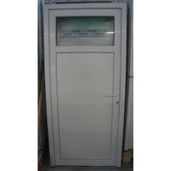 Porte de Service PVC Blanc Vitrée 208x96 cm | Fin de Chantier