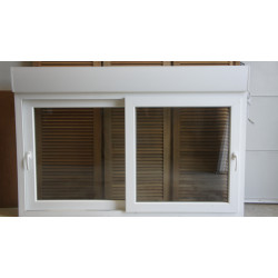 Fenêtre Coulissante PVC Blanc avec Volet Électrique | H123xL186