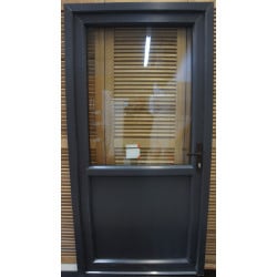 Porte Entrée PVC Anthracite Demi-Vitré H210 x L105 cm | Fin de Chantier