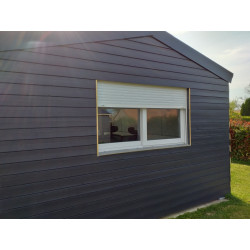 Fenêtre Coulissante PVC Blanc avec Volet Électrique | H123xL186