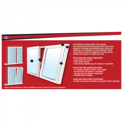 Porte-Fenêtre PVC Blanc avec Soubassement H198xL126 cm