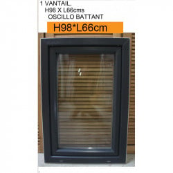 Fenêtre PVC Oscillo-Battant 1 Vantail H98 x L66 cm | RAL 7016