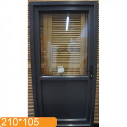 Porte Entrée PVC Anthracite Demi-Vitré H210 x L105 cm | Fin de Chantier