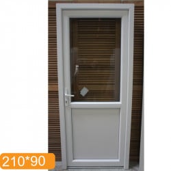 Porte PVC Blanc Demi-Vitrée 210x90 cm | Fin de Chantier