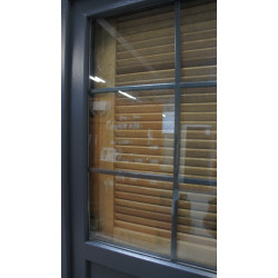 Porte Entrée PVC Anthracite Demi-Vitré H208 x L96 cm | Fin de Chantier