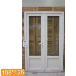 Porte-Fenêtre PVC Blanc avec Soubassement H198xL126 cm