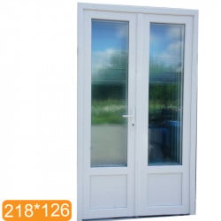 Porte-Fenêtre PVC Blanc 2 Vantaux H218xL126 cm | Neuf