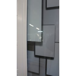 Porte d'Entrée PVC Blanc Vitrée Motif 3D 218x96 cm | Fin de Chantier