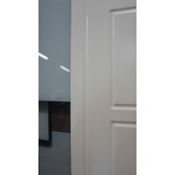 Porte d'Entrée PVC Blanc Vitrée Motif 3D 218x96 cm | Fin de Chantier