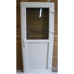 Porte d'Entrée PVC Anthracite Demi-Vitrée 198x86 cm | Fin de Chantier