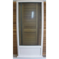 Baie Vitrée Fixe PVC Blanc Opaque H215 x L95 cm