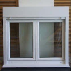 Fenêtre PVC Blanc + Volet Électrique H113 x L126 cm | Réf MTU161
