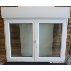 Fenêtre PVC Blanc + Volet Électrique H113 x L126 cm | Réf MTU161
