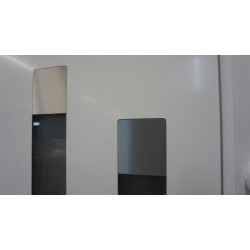 Porte d'Entrée PVC Blanc Design 3 Vitres & Inox 218x96 | Fin de Chantier