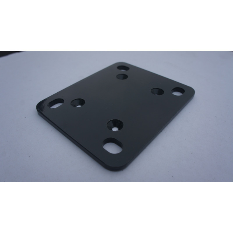 Platine Fixation Aluminium Poteau 12x10cm Gris 7016