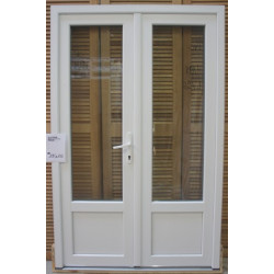Porte-Fenêtre PVC Blanc avec Soubassement H198xL126 cm