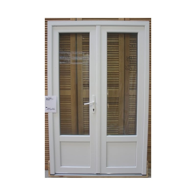 Porte-Fenêtre PVC Blanc avec Soubassement H198xL126 cm