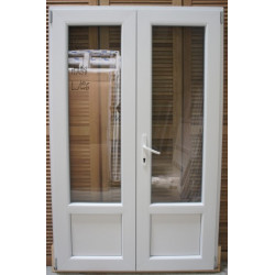 Porte-Fenêtre PVC Blanc avec Soubassement H198xL126 cm