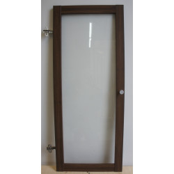 Porte Placard Bois Aspect Noyer Vitrée H96xL39 | PLAC96NOY