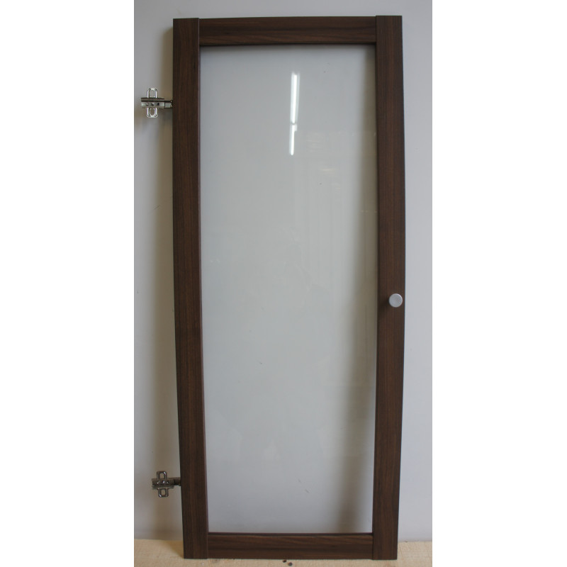 Porte Placard Bois Aspect Noyer Vitrée H96xL39 | PLAC96NOY