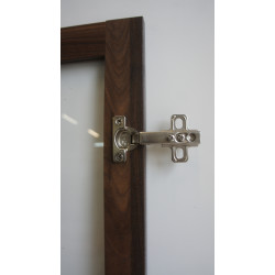 Porte Placard Bois Aspect Noyer Vitrée H96xL39 | PLAC96NOY