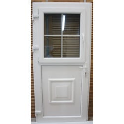 Porte Fermière PVC Blanc Vitrée Oscillo-Battante 208x96 | Fin de Chantier