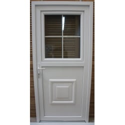 Porte Fermière PVC Blanc Vitrée Oscillo-Battante 208x96 | Fin de Chantier