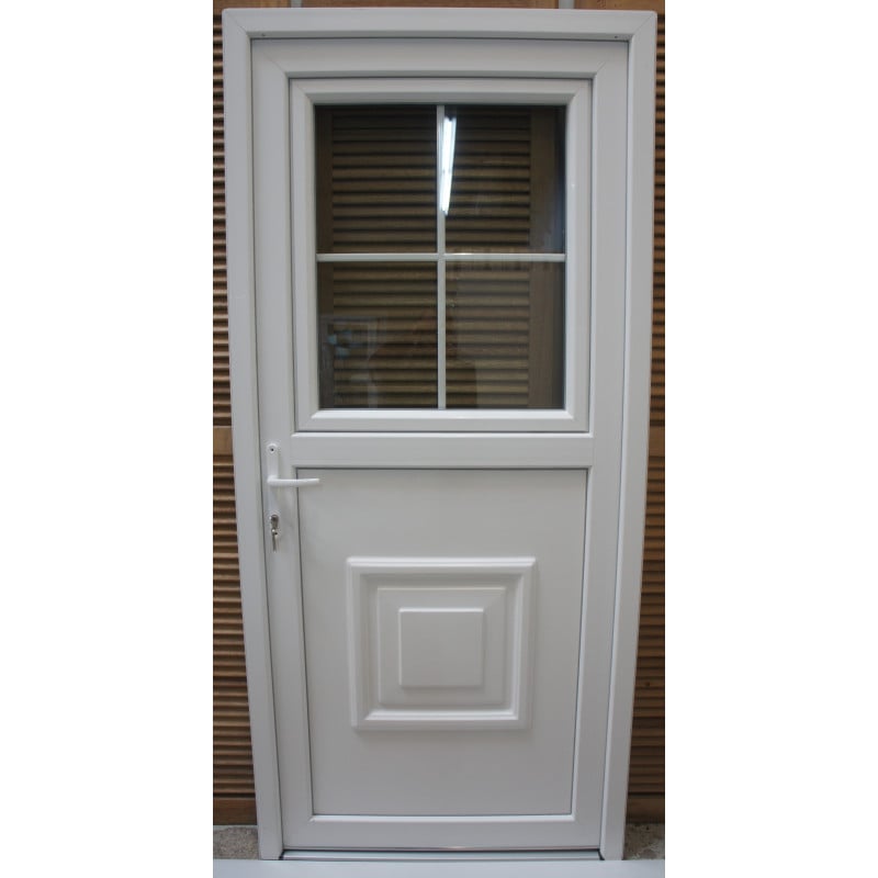 Porte Fermière PVC Blanc Vitrée Oscillo-Battante 208x96 | Fin de Chantier