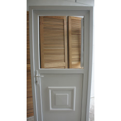Porte Fermière PVC Blanc Vitrée Oscillo-Battante 208x96 | Fin de Chantier