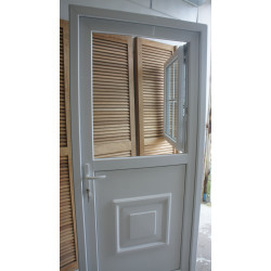 Porte Fermière PVC Blanc Vitrée Oscillo-Battante 208x96 | Fin de Chantier