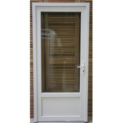 Porte PVC Blanc 208x86 cm Double Vitrage - TU009