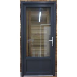 Porte Entrée PVC Anthracite 3/4 Vitrée H208 x L96 cm | Fin de Chantier