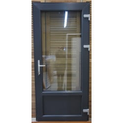 Porte Entrée PVC Anthracite 3/4 Vitrée H208 x L96 cm | Fin de Chantier