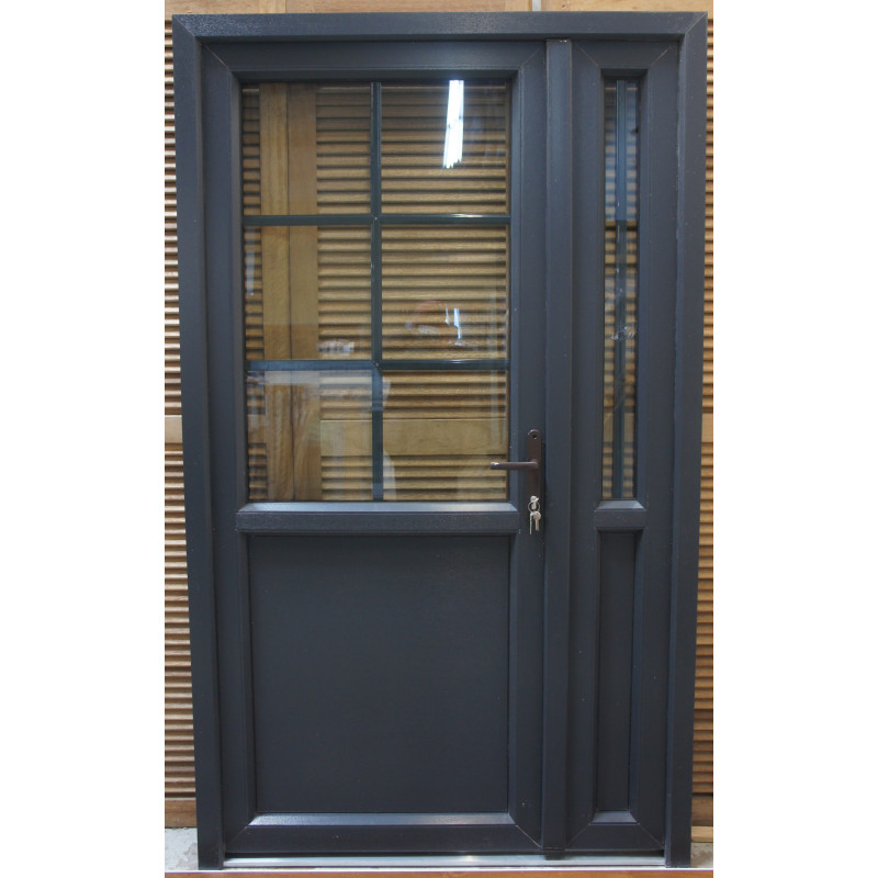 Porte PVC Anthracite Tiercée 210x125 cm - VOB990