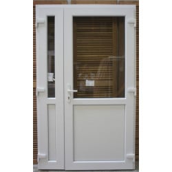 Porte Tiercée PVC Blanc 5 Pts avec Poignée VOB851 | Fin de Chantier