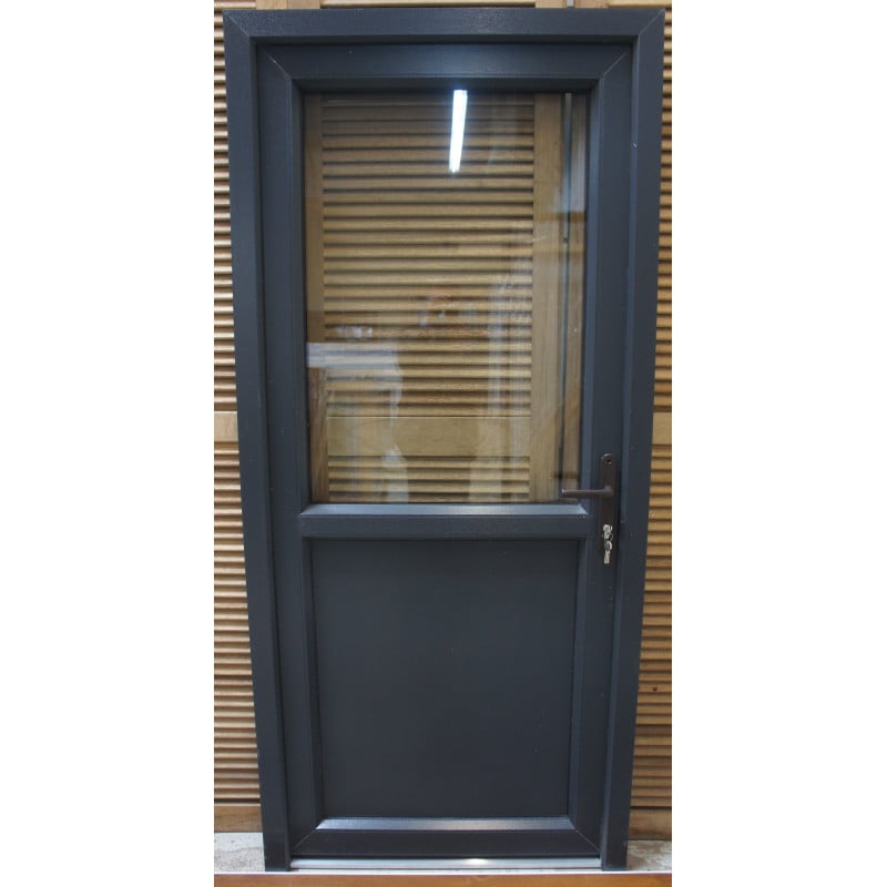 Porte d'Entrée PVC Anthracite 198x90 cm - VOB991