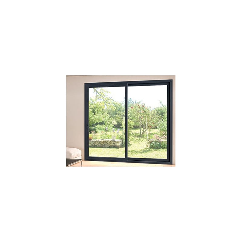 Baie vitrée coulissante pvc anthracite | fin de chantier