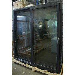 Baie vitrée coulissante pvc anthracite | fin de chantier