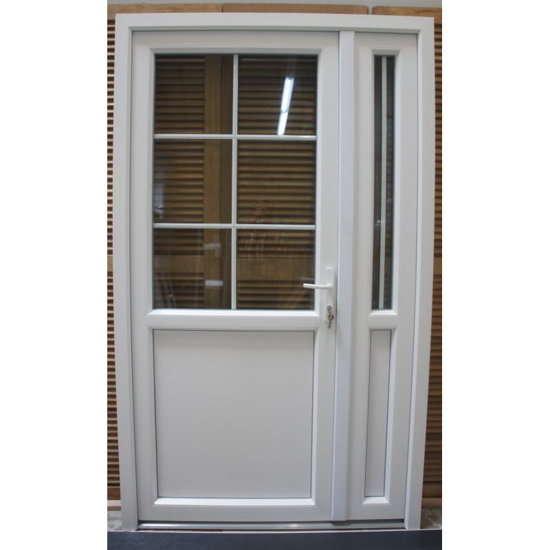 Porte d'Entrée PVC Tiercée 210x125 cm - Serrure Offerte