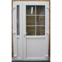 Porte d'Entrée PVC Tiercée 210x125 cm - Serrure Offerte