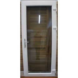 Porte PVC Blanc et Anthracite Toute Vitrée H218xL96 | Fin de Chantier