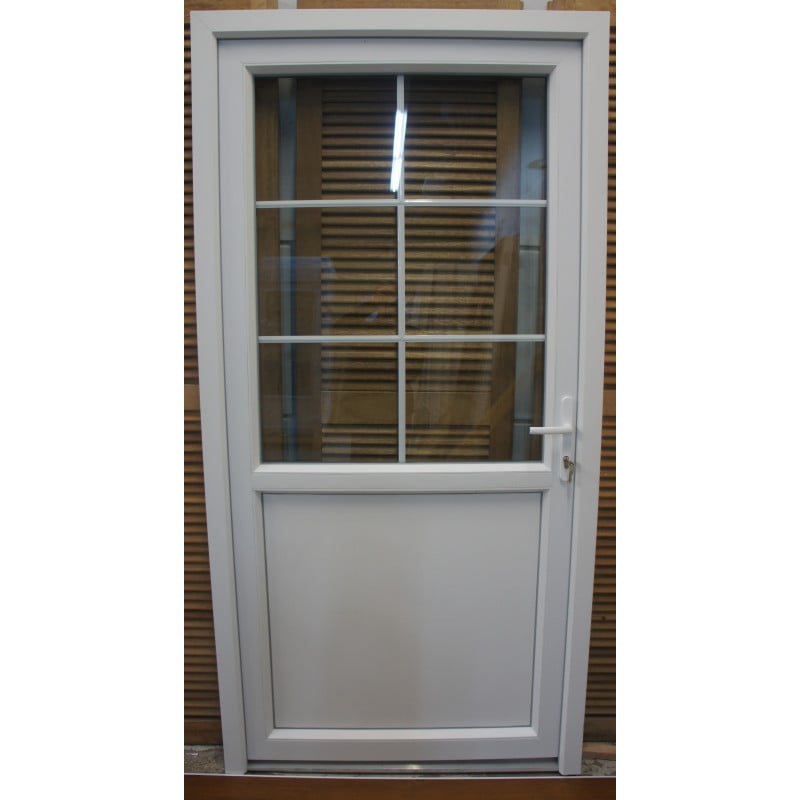 Porte PVC Vitrée avec Soubassement H210 x L105 | Fin de Chantier