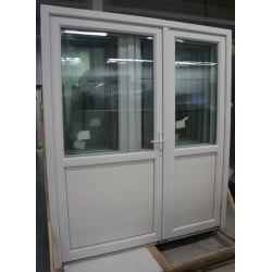 Porte PVC Blanc Tiercée 2 Ouvrants 210x180 cm VOB862 | Fin de Chantier